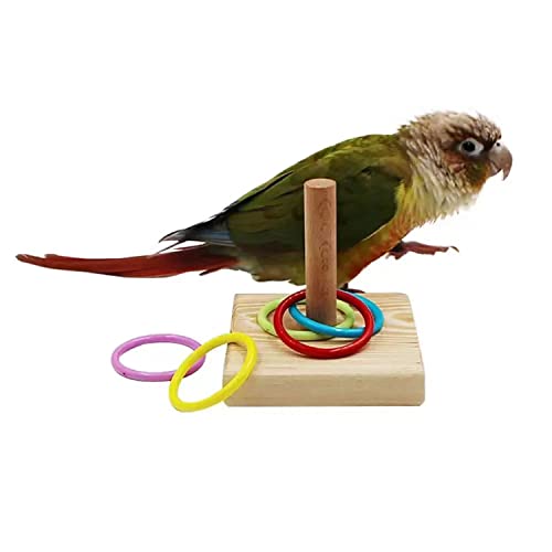 LAIYOHO Parrot Intelligence Training Toy | Colorful Stackable Rings Interactive Bird Toy for Most Pet Birds