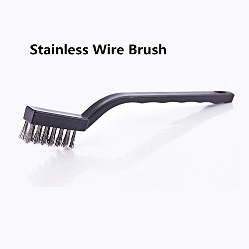 YiwerDer 12PCS Mini Wire Brushes, Stainless Steel & Brass Brush Set, Curved Handle Scratch Brush for Automotive, Cleaning Welding Slag and Rust - style: 12Pcs Wire Brushes Set
