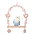 Birds Swing Parrot Hanging Toy Wooden Perch Bird Chew Toys for Love Birds，Parakeet，Cockatiel, Mynah, Budgerigar(Pink Bird, Medium) - color: Pink Bird