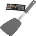 GORILLA GRIP BPA-Free Silicone Spatula for Non Stick Frying Pan, Heat Resistant Flexible Head, Patented Soft Comfortable Handle, Non-Scratch Kitchen Turner, Flip Burgers, Pancakes, 11.6 in, Gray - color: Gray