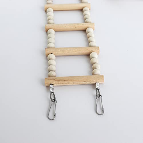 Bird Ladder Bridge, Wooden Pet Hamster Climbing & Swing Toys, Cage Accessories for Birds Rats Parrots Hamster Squirrel Sugar Gliders Parakeets Cockatiels - 16 Steps - 36.6 x 3.14 Inch - size: 16 Steps - 36.6 × 3.14 Inch