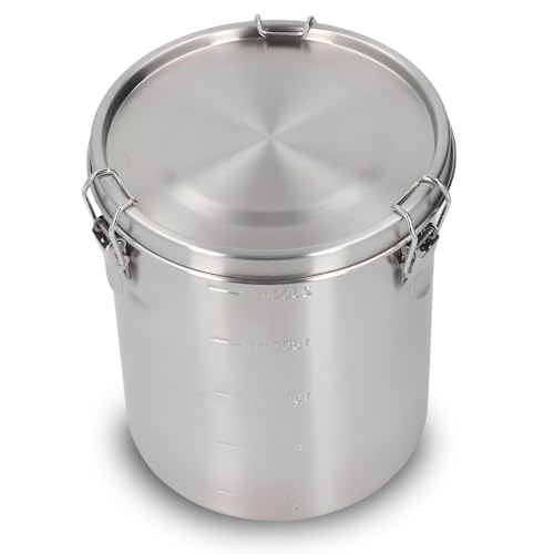 Pongnas Stainless Steel Pet Food Container, Metal Dog Food Container for Dog Food, Cat Food, and Bird Seeds, Compact Kitchen Storage Ideal for Countertop Display(2500ML)