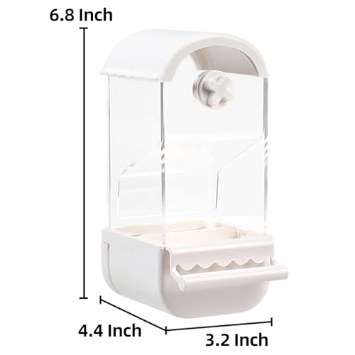 No Mess Parrot Automatic Feeder Anti-Scattering Bird Feeder for Cage Bird Food Bowl Container Parakeet Cage Accessories Finch Lovebirds Budgies Canary (Round Roofs)