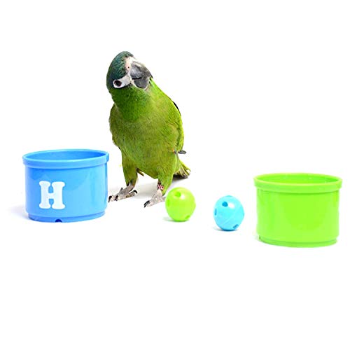 Hypeety Pet Bird Parrot Educational Stacking Cup Treat Toy Colorful Training Toy Intelligence Development Playing Training Toy for Macaw Budgies Parakeet Cockatoo - color: Stacking Cups