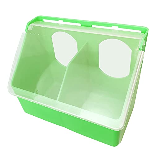 Pigeon Feeder Water 2 Pack Quail Bird Chicken Feeder Water Dispenser Drinkers with 2 Hole Pet Bowls & Feeders Eat Food (Two Hole (Green))