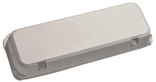Blank 12-Egg Flat Top Paper Pulp Egg Carton with Nutrition Facts, Safe Handling Info, Optional UPC - 125 Pack