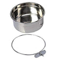 Pet Dog Stainless Steel Coop Cups with Clamp Holder - Detached Dog Cat Cage Kennel Hanging Bowl,Metal Food Water Feeder for Small Animal Ferret Rabbit (Large) - size: Large
