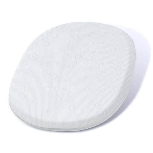 Baby Bassinet Mattress, 24" x 20.8" x 2" Dual Sided Gel Memory Foam Mattress with Breathable Removable Soft Cover Fit for Graco Pack n Play Dome LX Bassinet - size: Oval 24" x 20.8" x 2"