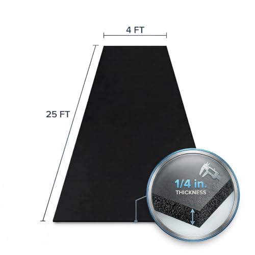 Flooring Inc's 1/4" Thick Tough Rubber Flooring Roll | Flexible Recycled Rubber Floor Mats for Home Gym | Heavy Duty Rubber Mat for Home Gyms, Sheds, Horse Stall Mat or Trailer - color: Black, size: 300"L x 48"W x 0.3"Th
