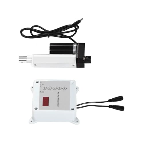 Automatic Chicken Coop Door Opener, 12VDC Timing Photosensitive Remote Control Kit for Hen House Auto Closer (US