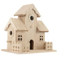 Wooden Bird House Unfinished Birdhouse to Paint for Kids and Adult Wood Hanging Sleeping Nest for Bird Squirrel Conure and Parrot