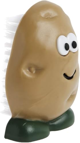 Joie Spud Dude Potato Brush, Compact Handheld Produce Scrubber | Cleans Vegetables and Fruits with Gentle Nylon Bristles, Tough on Dirt But Preserves Nutrients, BPA-Free - color: Potato