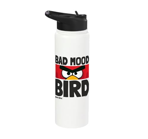 Angry Birds Red Bad Mood Bird Stainless Steel Insulated Water Bottle - color: White