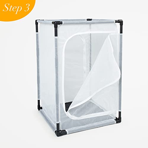 Large Monarch Butterfly Habitat Cage, Insect Mesh Cage 24" x 24" x 36" | Outdoor Insect Mesh Enclosure Terrarium - style: Poles Slide Through Cover 36" Tall
