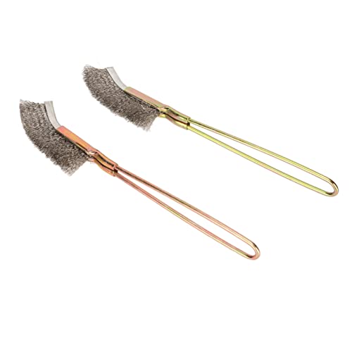 Jeanoko Long Handle Bird Cage Cleaning Brush Medium Hardness for Daily Use Bamboo and Stainless Steel 3 Sizes Included