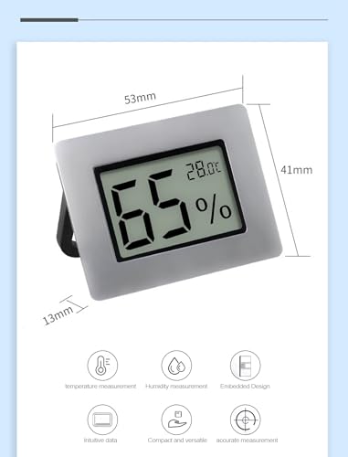 GLOGLOW Mini Hygrometer Thermometer, Indoor Humidity Gauge Monitor | Embedded Design LCD Electronic Digital Hygrometer for Cigar Box, Guitar Case, Jars, Wine Cabinet, Greenhouse, Cellar