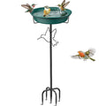 Bird Baths for Outdoors, Detachable Birdbaths for The Garden Clearance, Heavy Duty Freestanding Bird Baths, Bird Bath Bowl Spa & Birdfeeder with 5-Pronged Metal Stake Stand (Green-2) - color: Green-2
