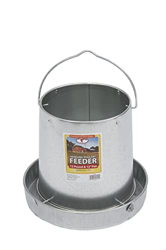 Miller 9112 12lb. Galvanized Hanging Poultry Feeder - size: 12 pounds