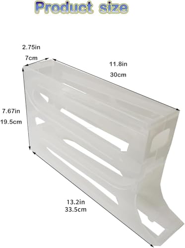 24 Eggs Egg Holder for Fridge,4 Tiers Egg Container,Auto Rolling Egg Organizer for Refrigerator,Cabinet&Pantry Space-Saving Egg Dispenser Holder,Ideal For Families And Busy Home Cooks (White,1pack) - color: White, size: 1pack