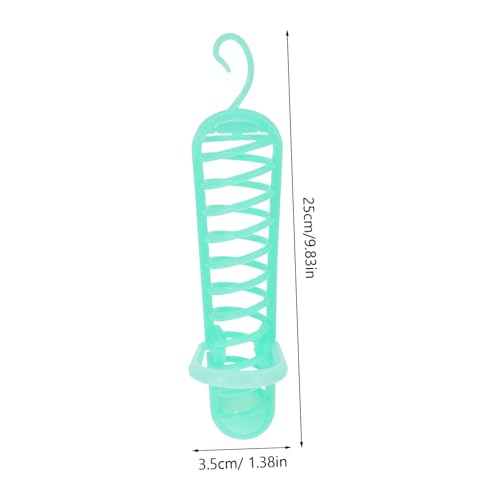 Kisangel Plastic Parakeet Millet Spray Holder, Hanging Feeder for Parakeets | Fruit Vegetable Foraging Toy, Prevent Waste, Cage Hanging Perch Stand, 9.8in Green Plastic Basket for Bird Cockatiels