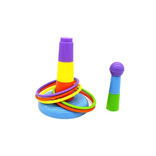 Hypeety 3 Pack Bird Intelligence Toys Stacking Training Rings Mini Shopping Cart Skateboard Stand Perch for Parrot Parakeet Cockatiel Conure Budgie Cockatoo (B) - color: Intellective Toy B