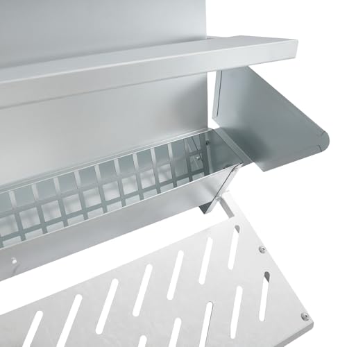 Galvanized Steel Automatic Chicken Feeder, 25LB Large Capacity Treadle Poultry Feeder, Rat Proof & Weatherproof Design for Hens, Ducks, Geese, Outdoor Feeding