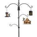83 Inch Bird Feeder Pole Shepherd Hooks for Bird Feeders,Bird Feeding Station Kit with 5 Prongs Base Hummingbird Feeder Stand Hook for Outside - size: 83 Inch