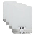 KitchenAid KQ908 Glass Surface 11 Pound Capacity Digital Kitchen and Food Scale, White (Pack of 4) - color: White, size: 11 lb (Pack of 4)