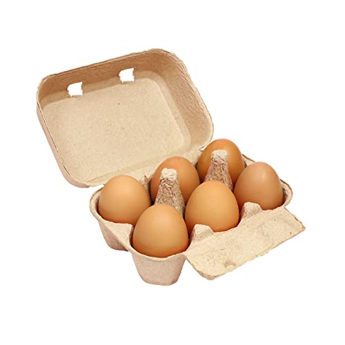 JAPCHET 50 Pack Egg Cartons - 6 Count, Paper Pulp Egg Tray Holder, Biodegradable for Family, Farm, Market