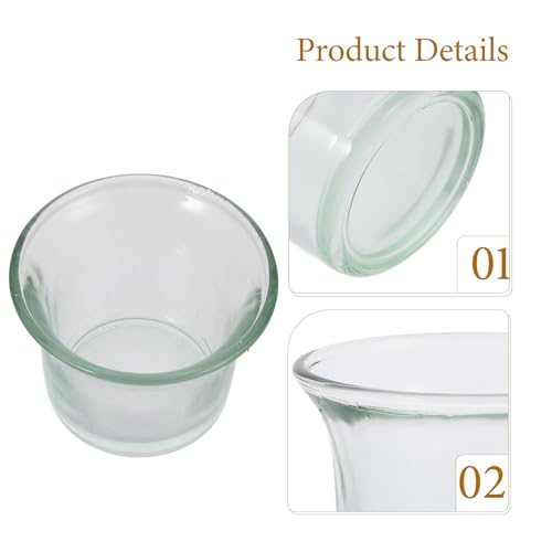 Angoily Oriole Feeder Replacement Cups, 5pcs Glass Bird Feeder Cups Replacement, Outdoor Hanging Small Bird Feeding Bowl, Durable Outdoor Accessories for Garden Patio Balcony