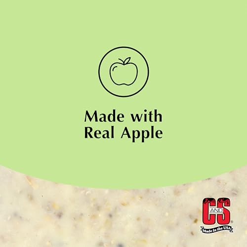 C&S Apple Suet Treat, Suet Cakes for Wild Birds, Pack of 8 | Suet cakes for woodpeckers, made with real apples, use in a suet feeder year-round - style: Apple, 8 Pack
