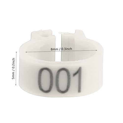 Bird Identification Leg Rings, Adjustable Chicken Leg Rings, Color Coded Legs Bands for Most Adult Pigeons Weighing Around 400 Grams(White) - color: White
