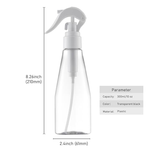 10 oz Continuous Spray Bottle for Hair, Ultra-Fine Water Spray Bottle for Cleaning, Plants, Pets (Plastic, White, 300ml) - color: white