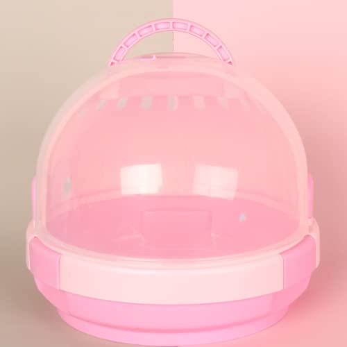 Bird Carrier with Handle - Parrot Carrier Lightweight Portable Pets Suitcase Transparent Breathable Cage for Small and Medium Birds Parrots Parakeet Cockatiels Conure Birds Accessories (Pink) - color: Pink