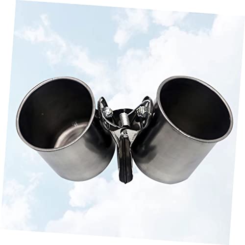 2Pcs Stainless Steel Birds Feeder Drinking Bowl Water Cup for Parrots Macaws and Other Birds Durable Clip Feeding Bowls for Easy Access and Cleaning