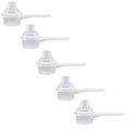 Measuring Scoop & Funnel - No Cap Open Spoons 5-Pack 5cc | Universal open design measuring spoon, Built-in funnel neck pour spout, Quick access cup for coffee powders and baking - size: 5 cc | 1 Teaspoon | 1/3 Tablespoon | 5 mL