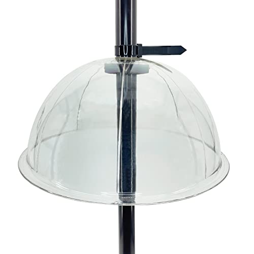 Myard 13 Inches Solid Clear PC Wobbly Squirrel Proof Baffle Deflector for Bird Feeder, Fit up 1.5 Inches + Pole/Post (Upgraded Version)