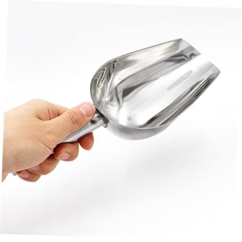 Cabilock Stainless Steel Farm Feeding Scoop 9.25 Inch Multi-Purpose Livestock Feed Shovel with Ergonomic Handle for Grain Rice Ice Sugar Flour