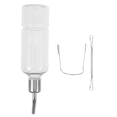 Angoily Hanging Water Bottle 2.75Oz Automatic Pet Water Dispenser for Small Animals Rabbit Cat Bird Portable Feeder with Durable Hangers for Cage Travel