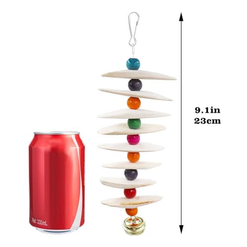 2 Pack Bird Toys with Cuttlebone, Parakeet Toys, Bird Beak Grinding Stone, Cage Accessories for Parakeets, Cuttlefish Bone for Budgies, Cockatiels, Lovebirds, Green Cheeks, Small to Medium Birds - size: Large