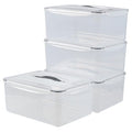 4 Packs Airtight Food Storage Containers with Gasket Sealing Lid | 16 L / 546 Oz, Plastic Storage Bins Boxes for Bread, Rice, Flour, Dog Cat Bird and Other Pet Food