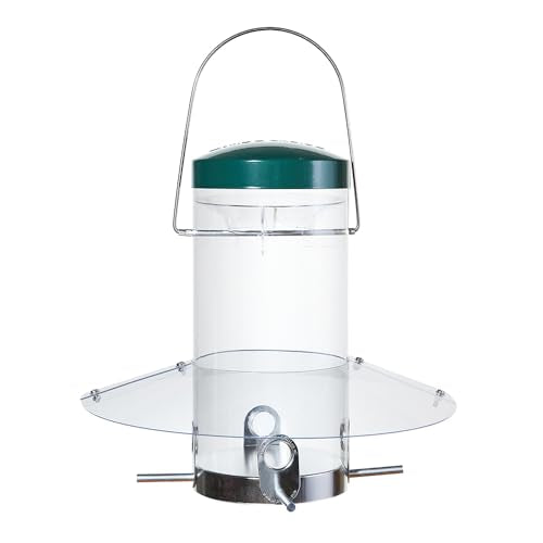 Birds Choice Classic Hanging Bird Feeder with Weatherguard Baffle | Squirrel Proof Bird Feeder for Cardinals, Chickadees, Woodpeckers | Sturdy Steel Construction | Backyard Birdseed Dispenser | Green | Squirrel Resistant Steel Construction in Green, for C