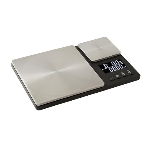 KitchenAid KQ909 Dual Platform Digital Kitchen and Food Scale, 11 pound capacity and Precision 16oz capacity, Black with Stainless Steel - color: Black