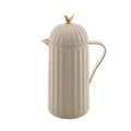 WOLFF 1 Liter White Bird Thermal Coffee Carafe, Plastic Exterior with Glass Lining Insulated Beverage Dispenser for Hot and Cold Drinks, Thermos Bottle for Tea, Water Pitcher - White, 34floz/1L - color: White
