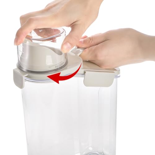 2 Pack Bird Seed Storage Container, 3 Qt/2.8 L Airtight Cereal Storage Bin with Pour Spout and Measuring Cup, BPA Free Plastic Water Pitcher with Handle for Rice, Grain, Flour, Pet Food