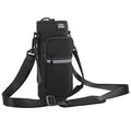 Nuovoware Water Bottle Carrier Bag, 25oz/32oz, Black | Adjustable Shoulder Hand Strap, 2 Pocket, Neoprene Sleeve, For Hiking Travelling Camping - color: Black, size: 25-32 Ounces - Standard