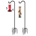 Shepards Hooks for Outdoor Bird Feeder Pole 92 Inch Adjustable Tall Heavy Duty Shepherds Hooks for Hanging Plant Baskets, Solar Lights, Wedding Decor, Lanterns, Black (2 Pack) - size: 92 Inch