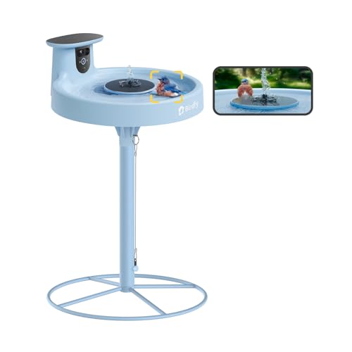 Birdfy Smart Bird Bath with Camera, Solar Powered, Dual-Lens 2K AI Camera | Watch Birds Bathe & Drink in Stunning 2K with Dual-Lens Auto Tracking, Solar Power, Fountain and Lifetime AI Bird Recognition - style: AI Lifetime