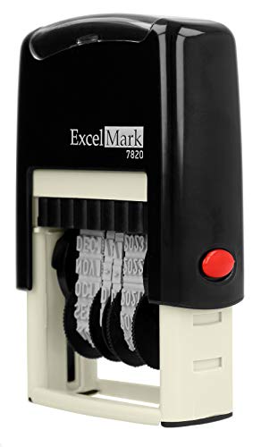 ExcelMark 7820 Self-Inking Rubber Date Stamp – Great for Shipping, Receiving, Expiration and Due Dates (Black Ink) - color: Black Ink