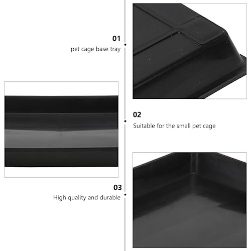 TEHAUX Dog Crate Tray, Dog Kennel Replacement Pan Rabbit Tray Plastic Potty Black Bird Cage s Replacement for Cat Cage Pet Supplies (43 * 32.5 * 2.5cm/16.98 * 12.77 * 0.98inch)